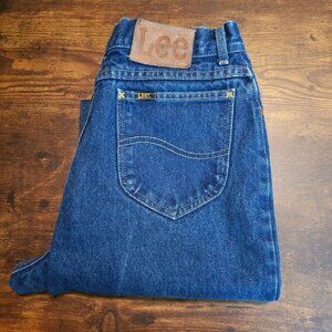 Vtg Lee Jeans 12 L Measures 26x32 Straight High Rise 80s Mom Dark Wash USA